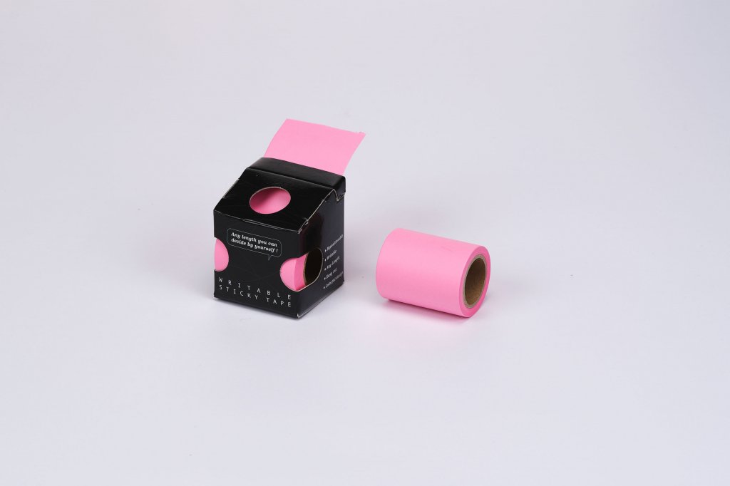 No. 86612-BP Brilliant Pink color Writable sticky tape in box dispenser 