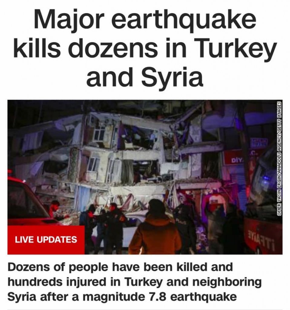 黃偉哲臉書發文 祈望土耳其、敘利亞強震能夠降低死傷