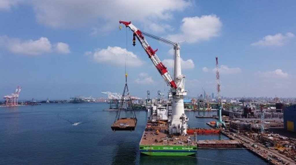 「榮耀船說」台船環海翡翠輪4,400噸吊掛測試成功   離岸風電海事工程能量邁大步