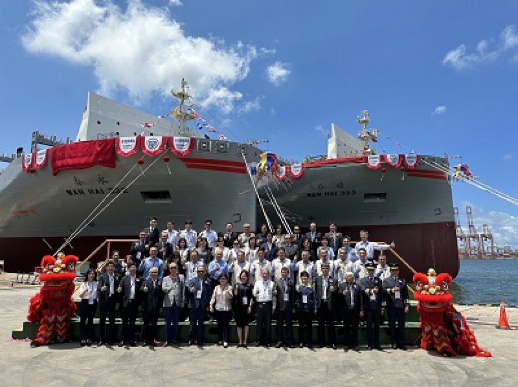  台船公司為萬海航運 舉辦3,000 TEU級貨櫃輪 「永春輪」及「晴春輪」命名典禮