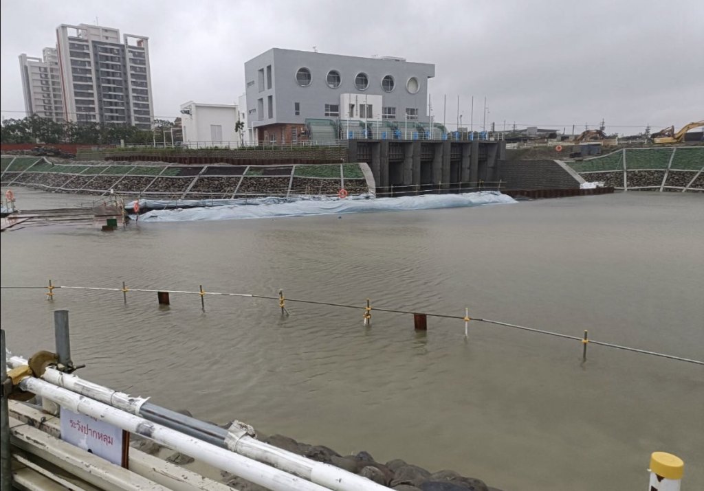 杜蘇芮挾豪雨侵襲 各土地開發區滯洪池發揮蓄水調節功能