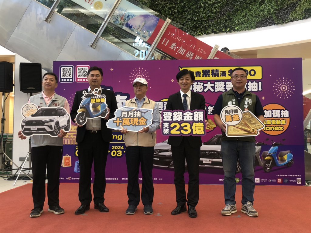 2023臺南購物節突破20億發票金額 雙十一歡慶加碼 雙月抽雙車
