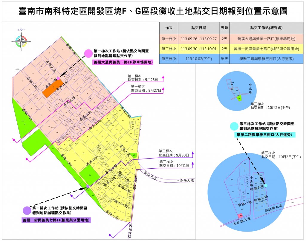 南科FG區段徵收土地自9/26起辦理點交 請領回抵價地之土地所有權人依通知時間到場接管