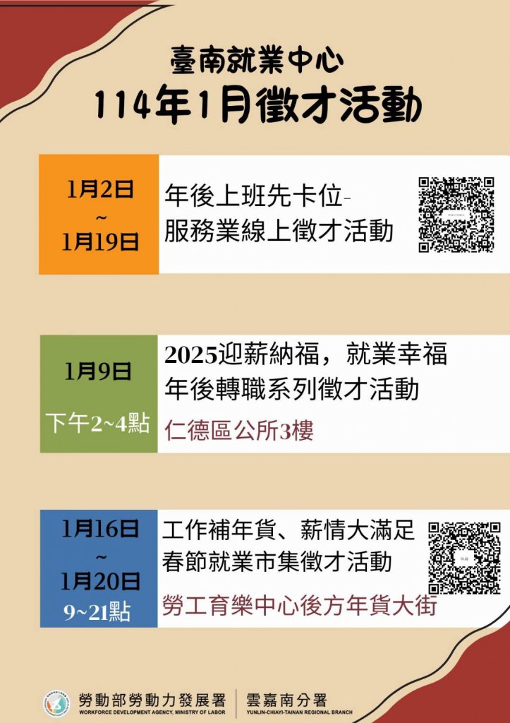 小龍年前6場次徵才活動登場 上千職缺 供求職人搶先占位！