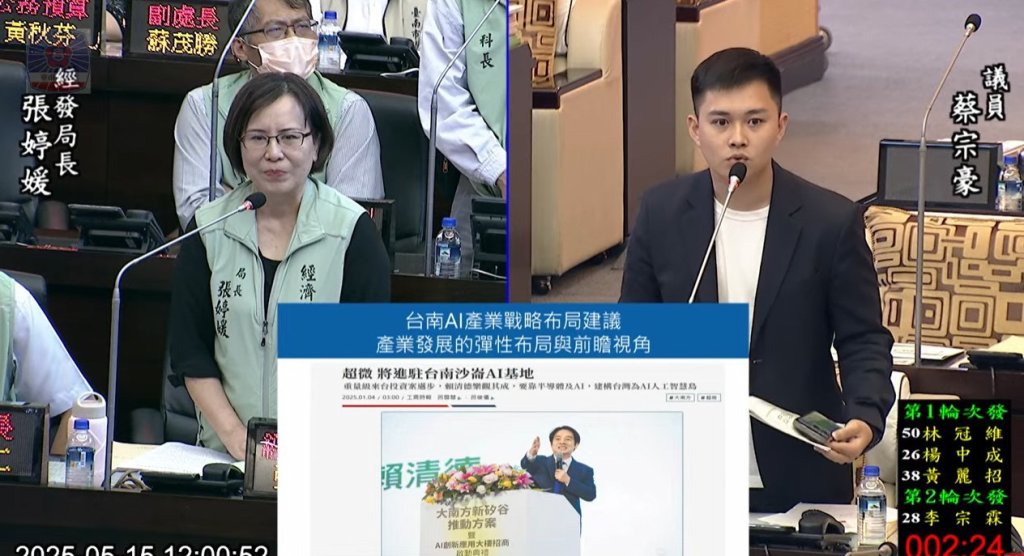 北部動作頻頻 台南還在等？ 蔡宗豪促市府搶進輝達AI佈局