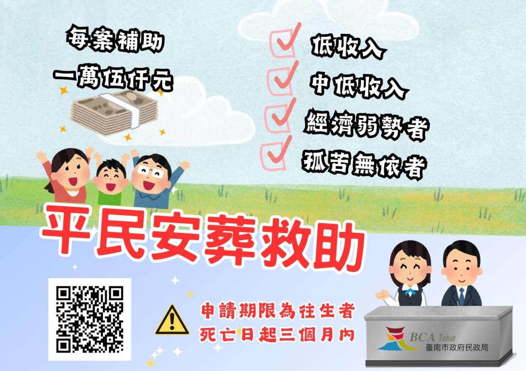 葬有所安 臺南市平民安葬專戶助弱勢 請各界共襄善舉