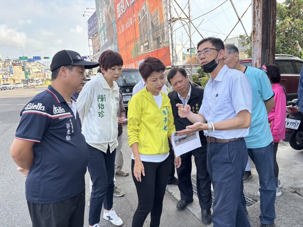 安吉路海佃路交叉路口逢雨必淹 陳亭妃提議調整排水方向整治水患