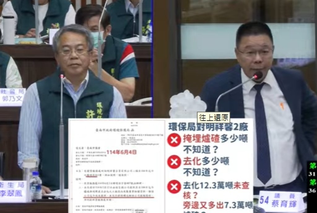  學甲爐碴工廠地下爐碴至今仍未開挖 台南市議會國民黨團請環保局無畏黑金強制執行