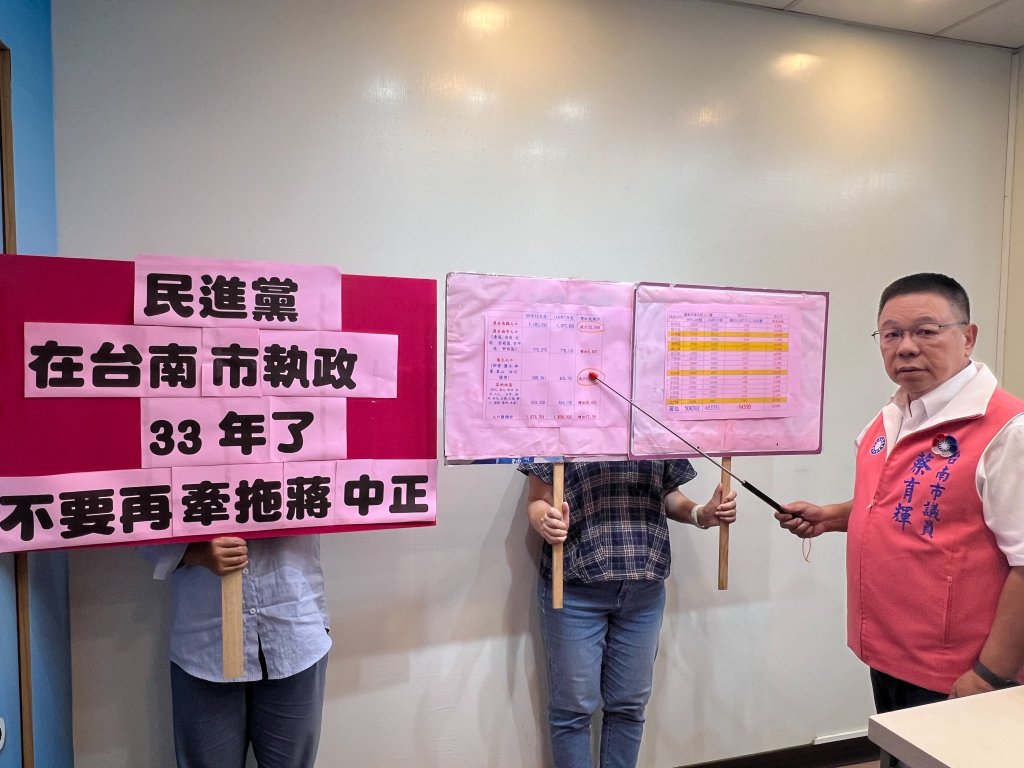 議員蔡育輝：阿扁、小英、賴清德執政國家近20年 民進黨執政台南市33年還把溪北邊緣化推給蔣中正