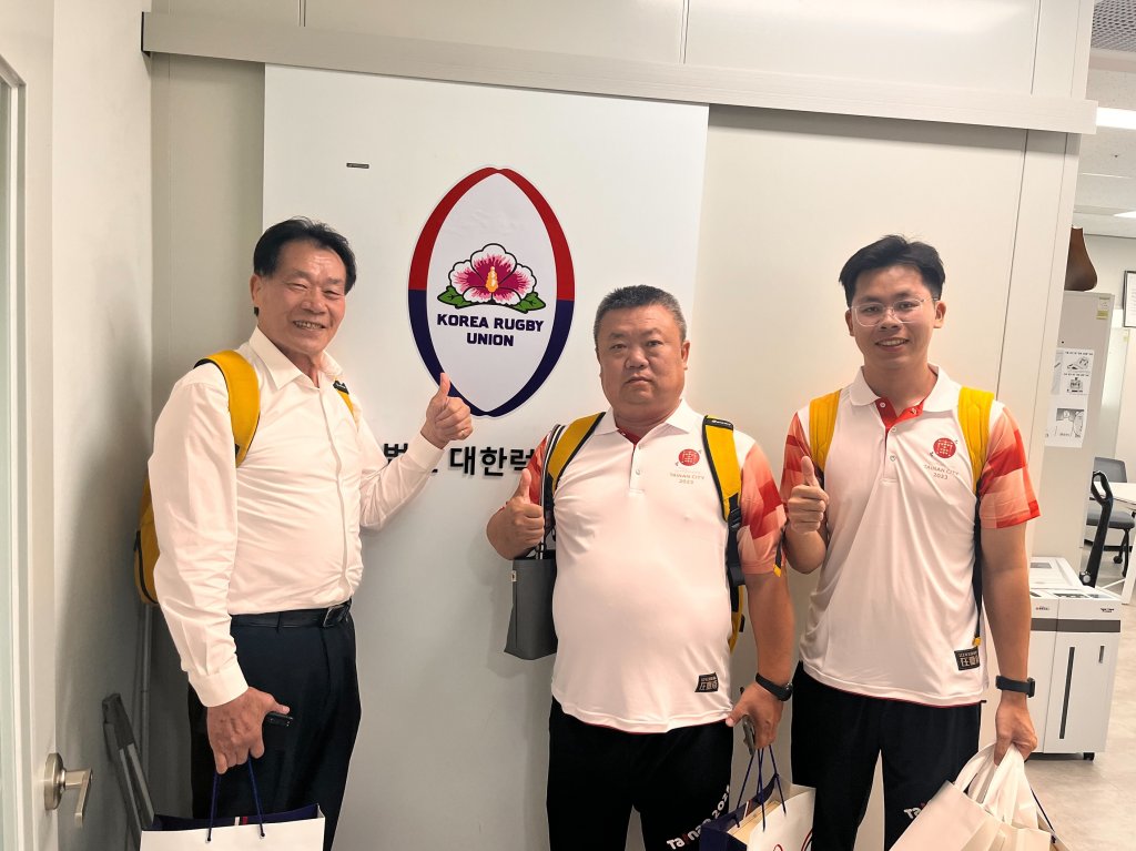 南市府體育局長陳良乾赴南韓拜會橄欖球協會及田徑協會 推動國際體育交流