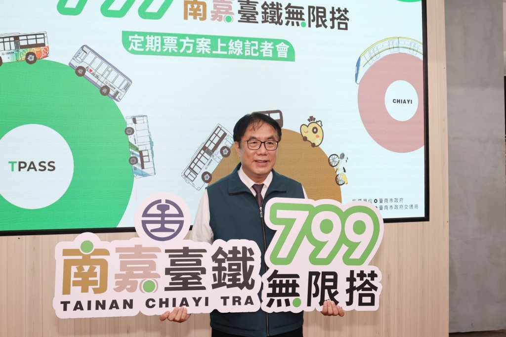 799大台南公車+南嘉臺鐵無限搭定期票9/15正式上線   