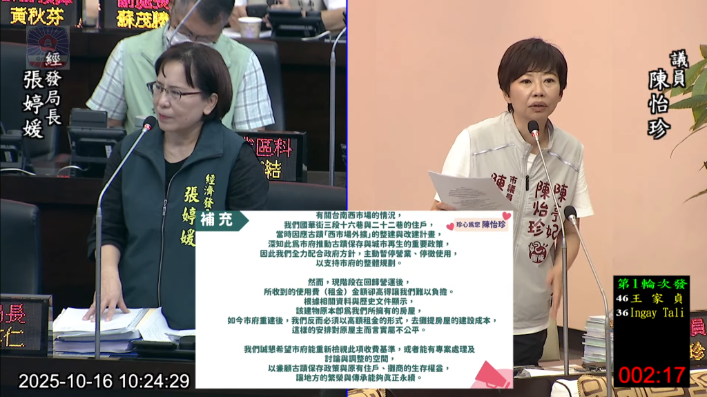 西市場租金翻倍攤商難承受 陳怡珍籲市府延長優惠、檢討租金機制