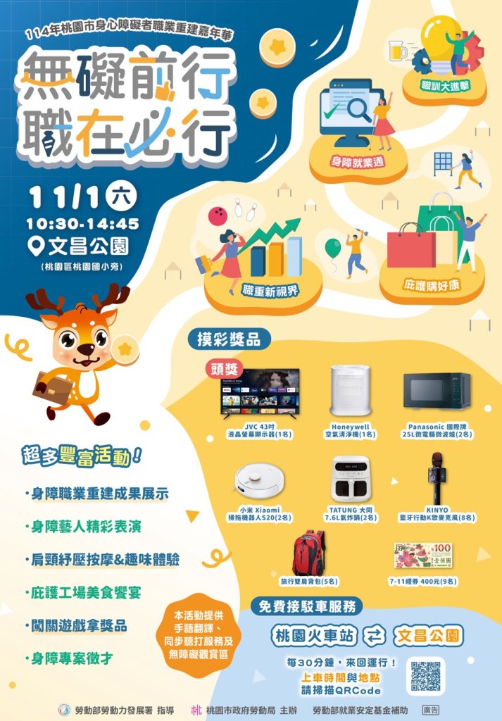 桃市府身障職業重建嘉年華 11/1文昌公園熱鬧登場