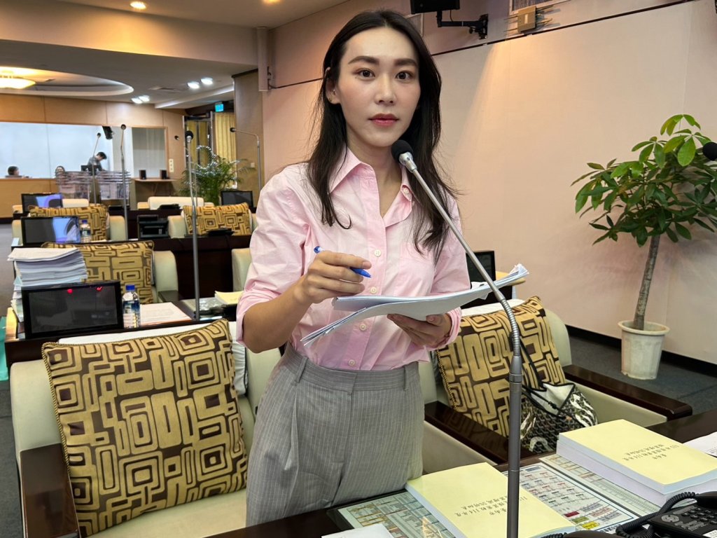 市議員曾之婕總質詢市長黃偉哲台南小巨蛋何時才能「孵蛋成功」