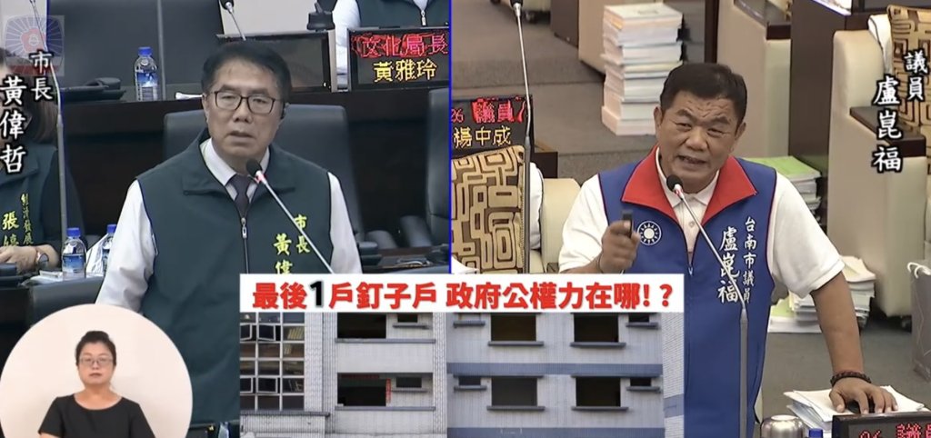 市議員盧崑福總質詢關心台南市二期國宅海砂屋市府處置問題 此外政府公設停車場充電樁為何電費高的嚇人