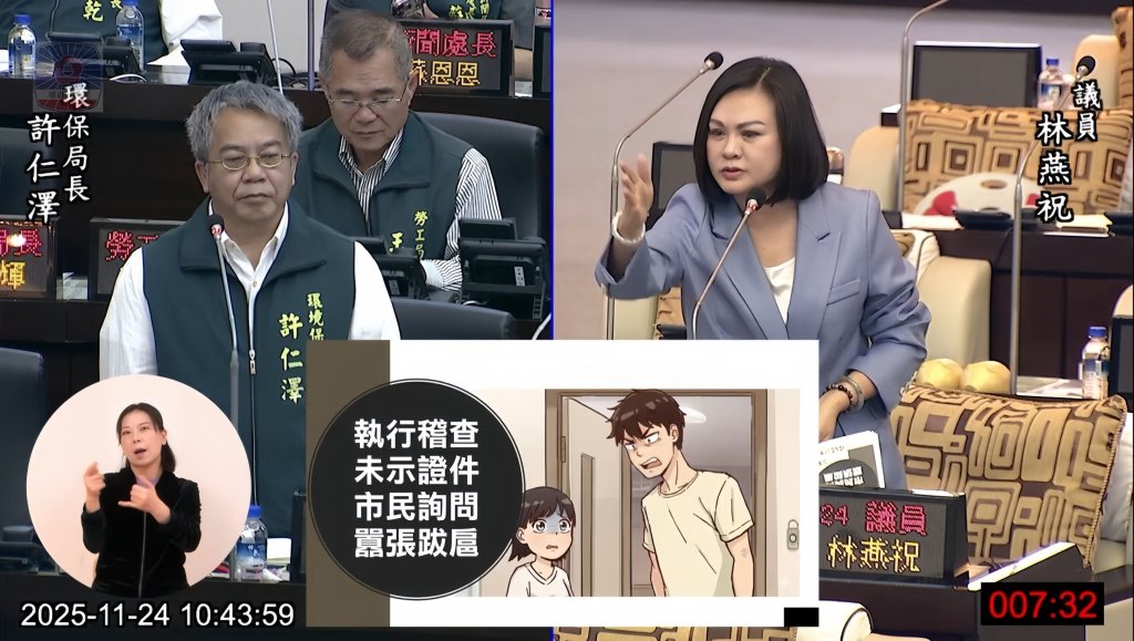 市議員林燕祝指環保稽查人員態度囂張跋扈 要民眾「打穿」環保局電話