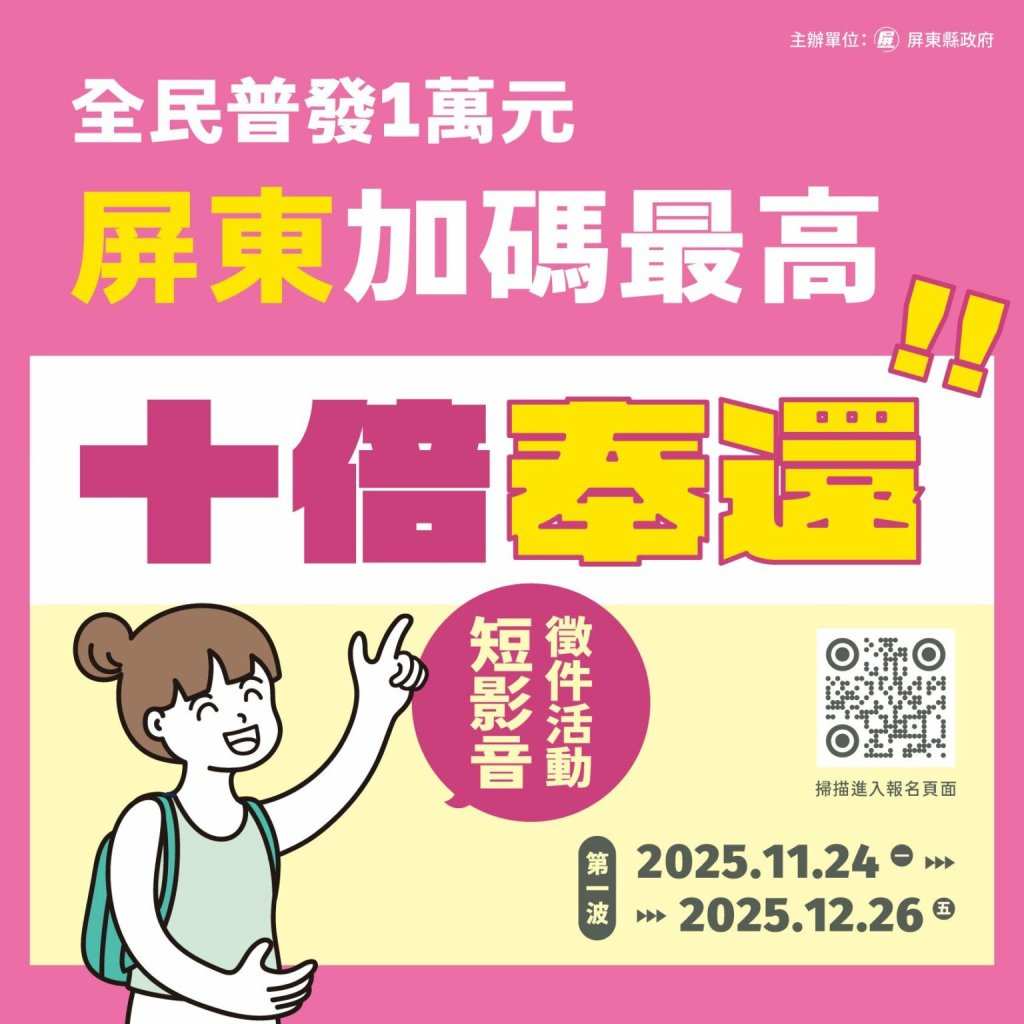 全民普發1萬，短影音徵件開跑　最高10倍奉還獎金