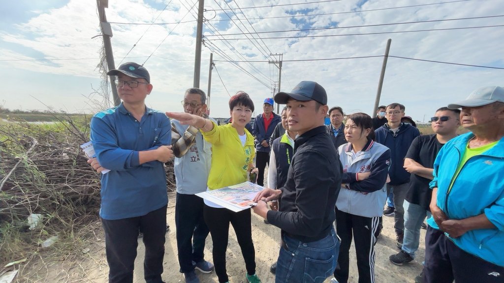 陳亭妃會勘大塭寮排水工程 要求明年汛前完成滯洪池並提升抽水量能