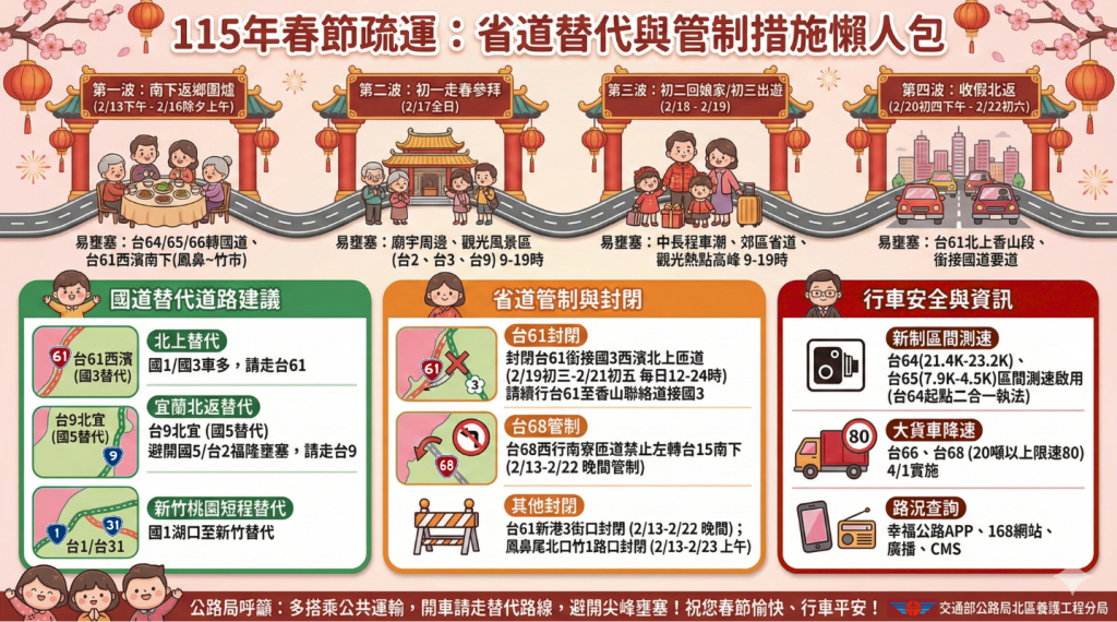 2026春節連假北分局轄管省道疏運措施搶先報