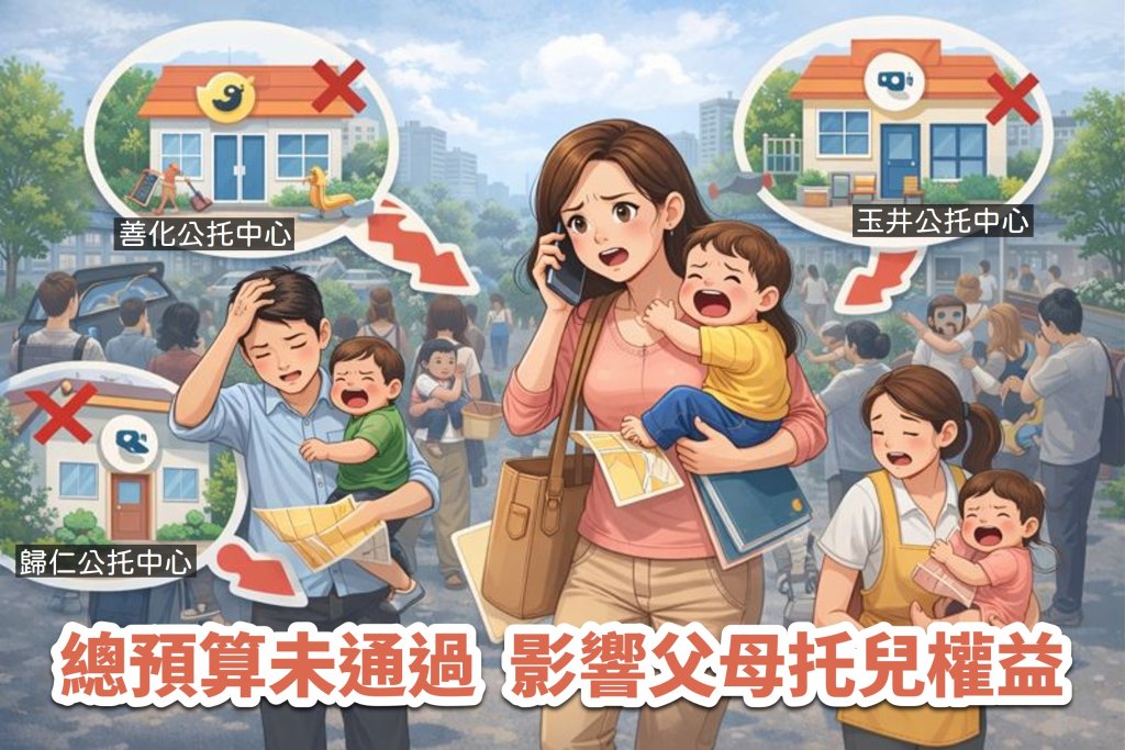 中央總預算未通過 南市8處公共托育建設恐延宕 黃偉哲籲勿把兒福當兒戲