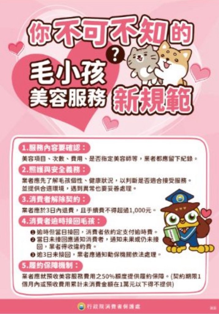 桃市府啟動「115年犬、貓美容服務契約查核專案」