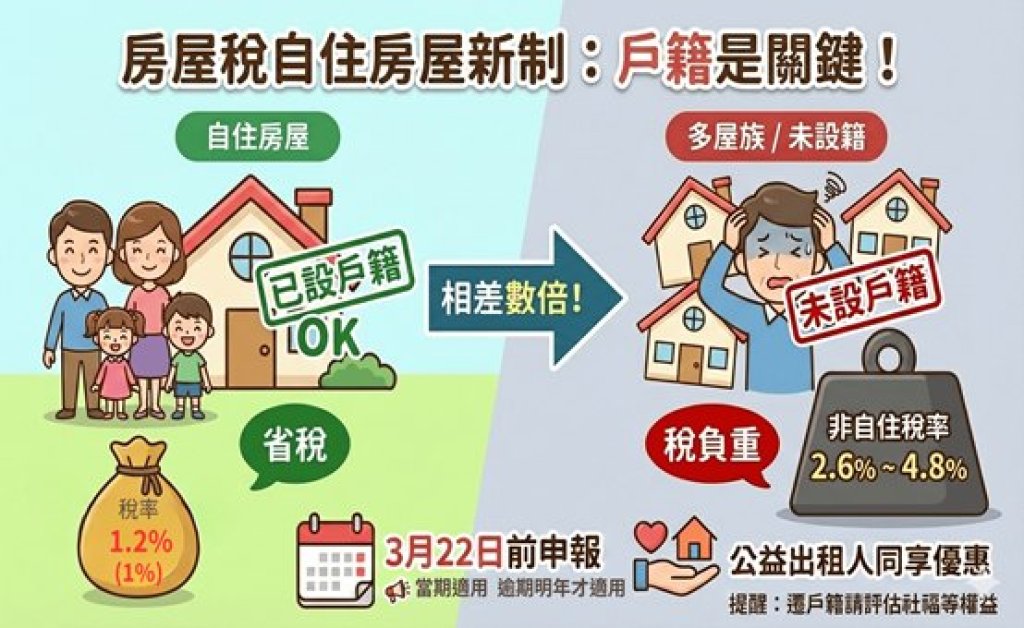 注意囉！ 房屋稅自住VS非自住 稅率相差數倍
