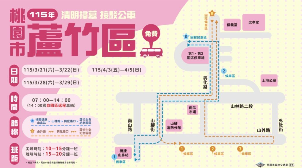 清明節5條免費掃墓專車提供服務！