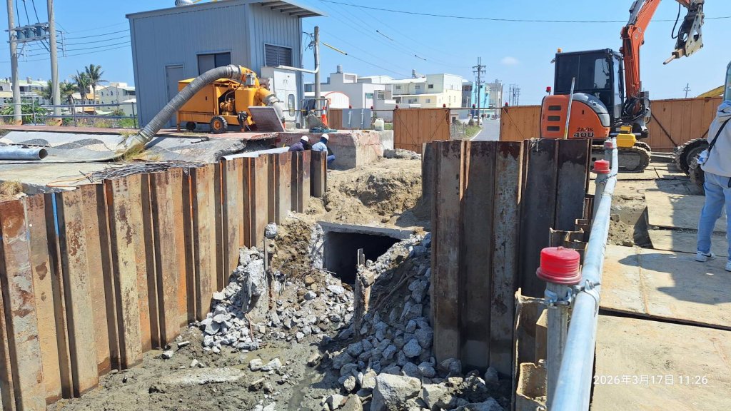 將軍區馬沙溝3號水門啟動改建 強化區域防洪量能