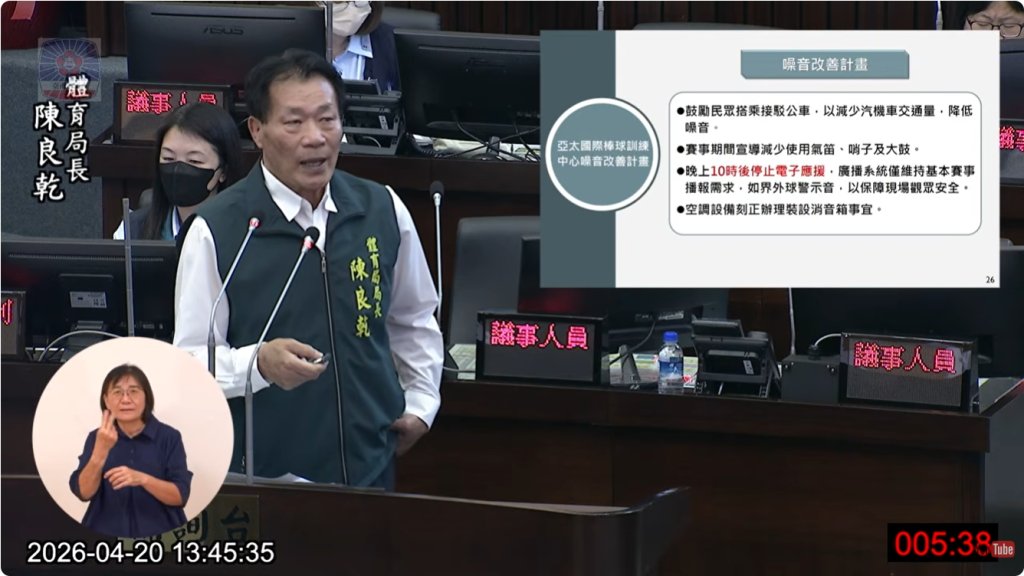 亞太國際棒球訓練中心專案報告 議員呼籲球團落實企業社會責任