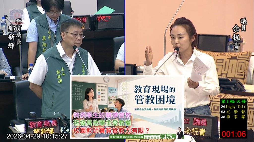 管教變風險行為？ 余柷青籲建構明確管教機制 平衡學生權益與教學秩序