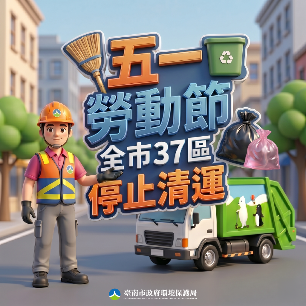 南市五一勞動節停收垃圾 2日恢復正常清運