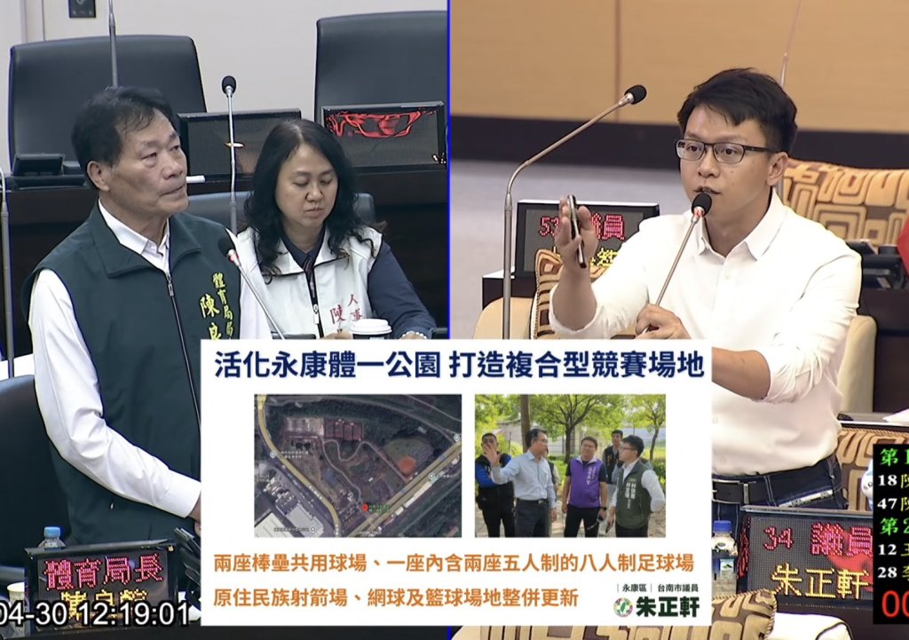 永康運動三引擎啟動 朱正軒促建跑步綠廊、完善場館並活化體一公園