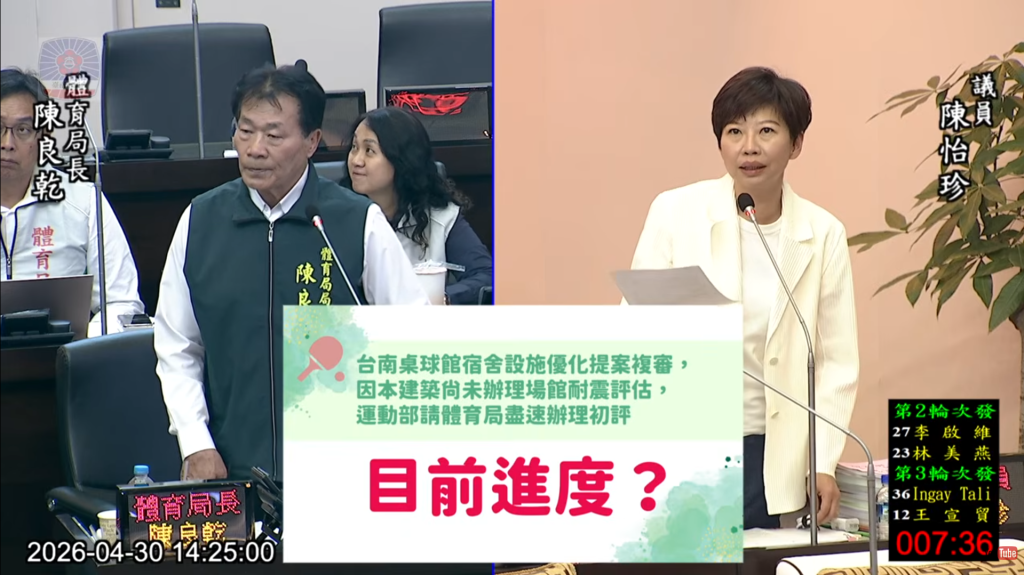 陳怡珍關注體育發展 促桌球館宿舍改善並爭取民德國中橄欖球專任教練