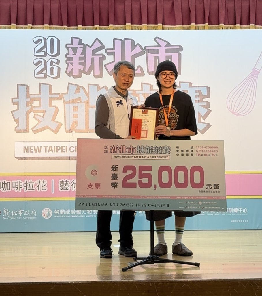 咖啡拉花PK賽「猩狒大戰」 崑山科大餐飲系奪新北技能賽冠季軍、優勝