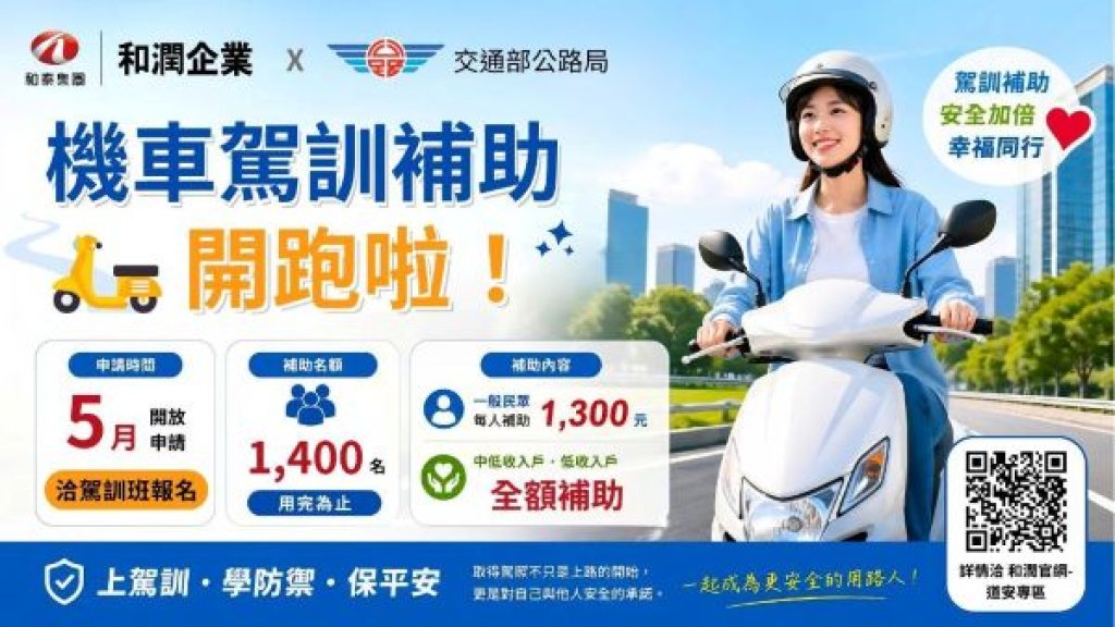  善心人士捐助3萬元　高雄區監理所加碼補助中低收入戶參加機車駕訓