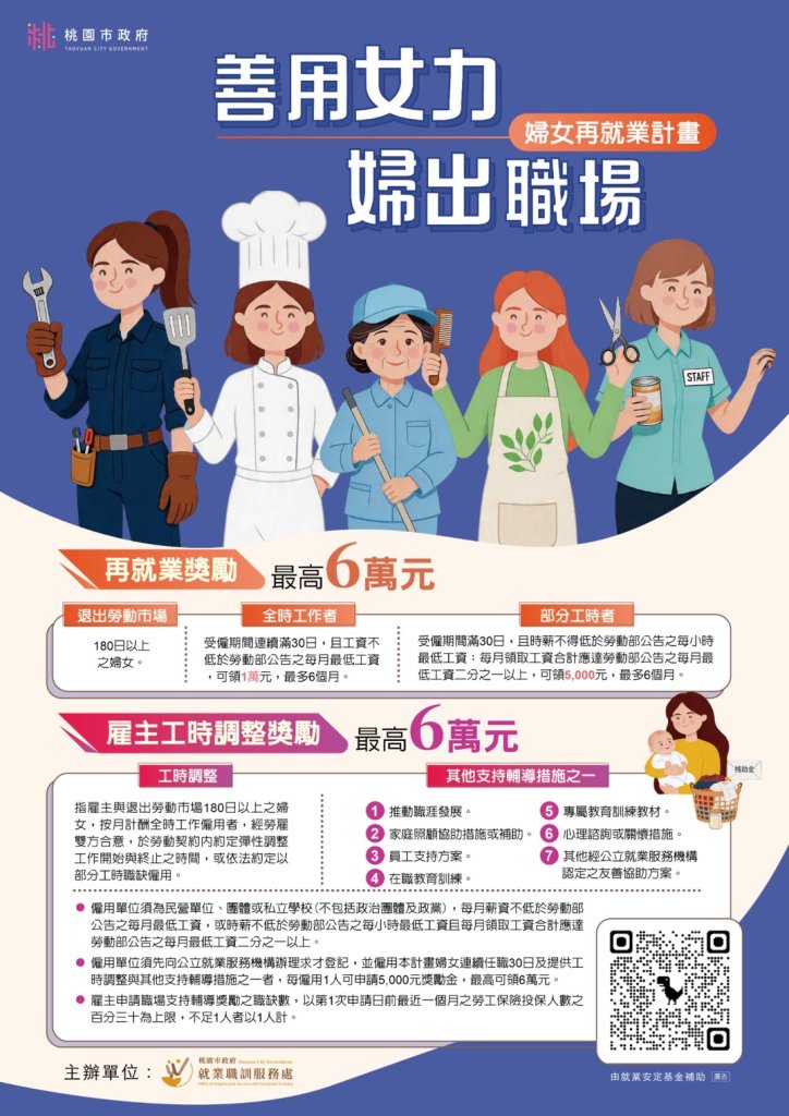 「善用女力 婦出職場」桃市府推動婦女再就業計畫促進重返職場