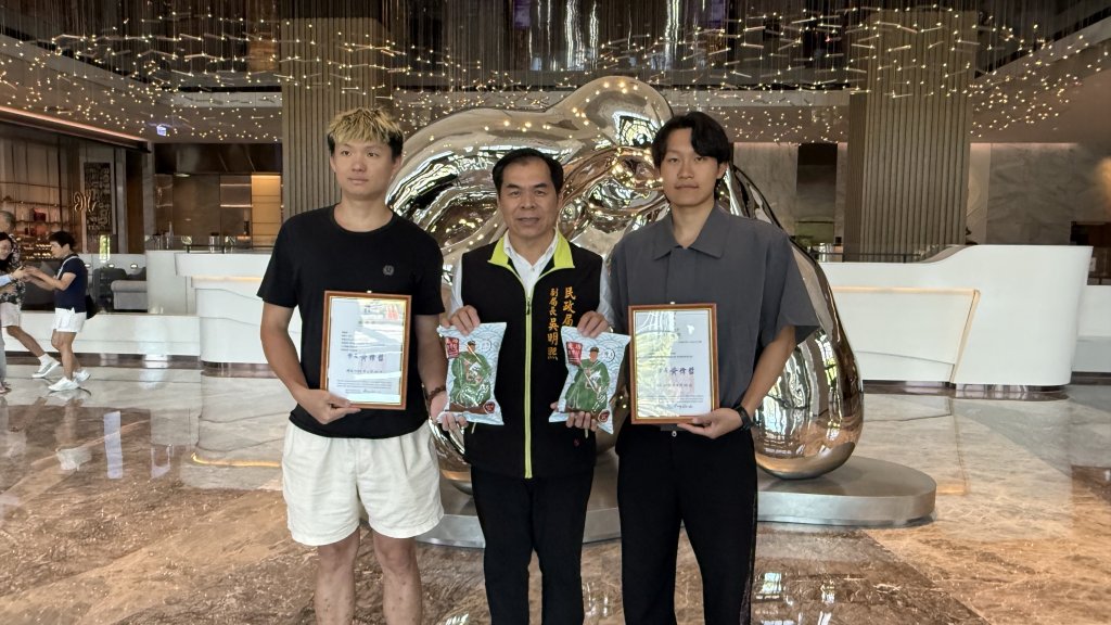 高中生落水獲即時救援 南市府感謝兩名陸籍研究生見義勇為