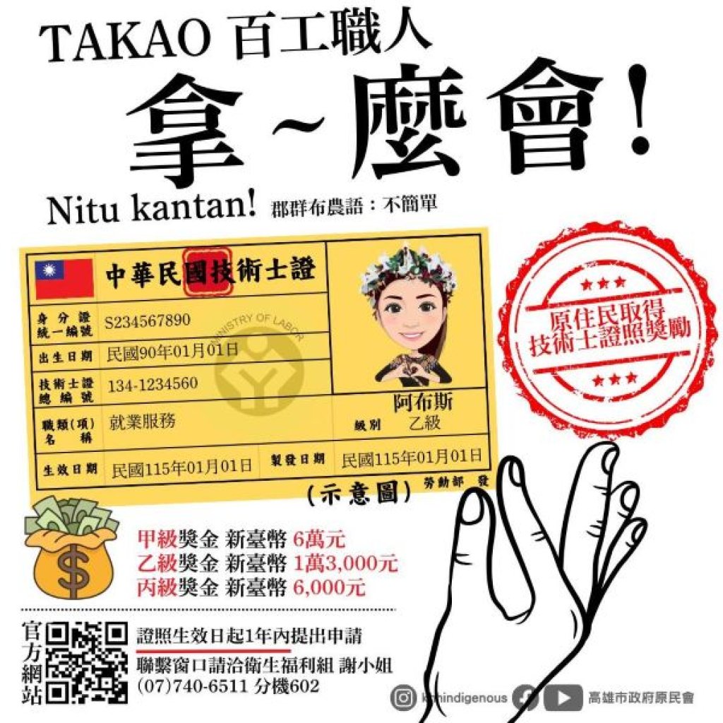  高雄原民丙級烘焙班考照率百分百 學員喜領6000元證照獎勵金