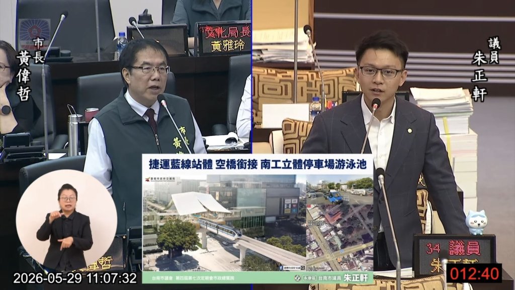 朱正軒關注永康交通與公共設施 倡議南工停車場、游泳池及南鐵康橋站尚頂活動中心