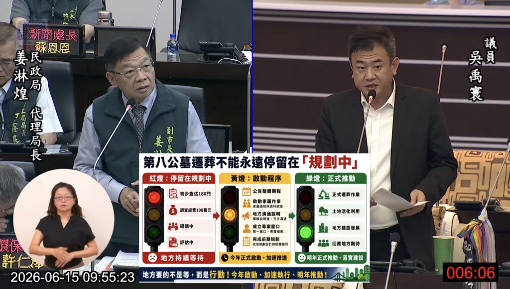 吳禹寰爭取歸仁第八公墓遷葬加速推動 並籲市府研議工廠納管雙金減免方案