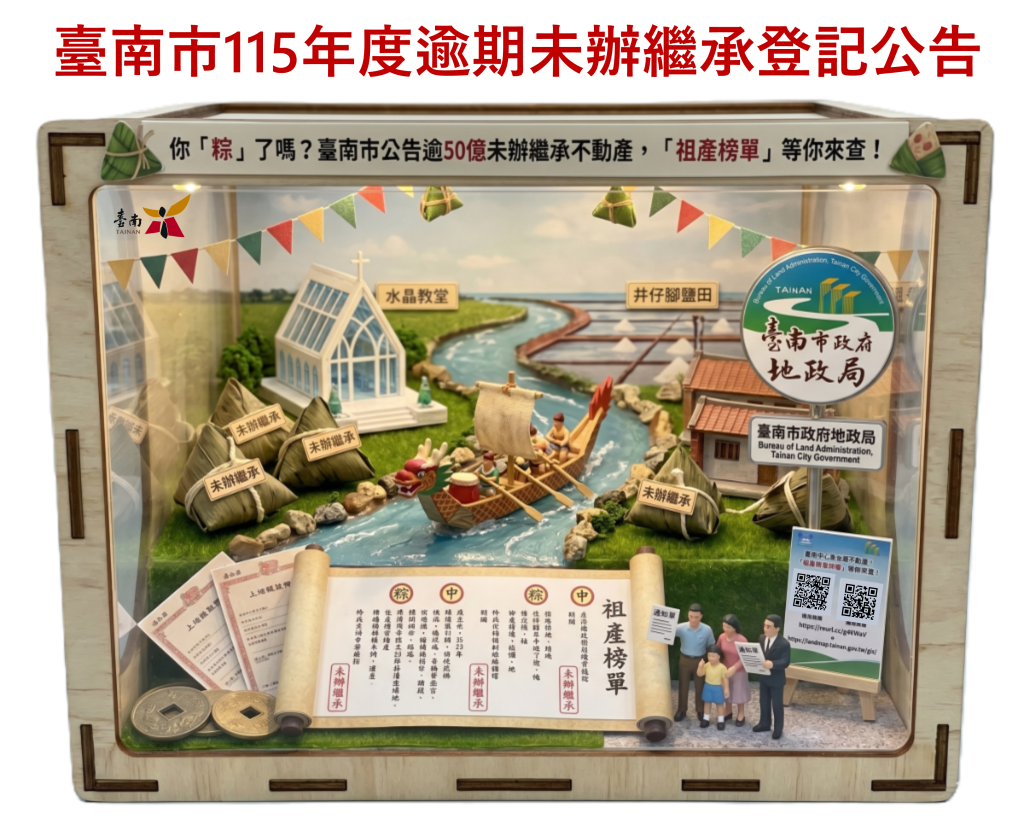 祖產榜單「粽」了嗎？臺南市公告逾50億未辦繼承不動產，等你來查！