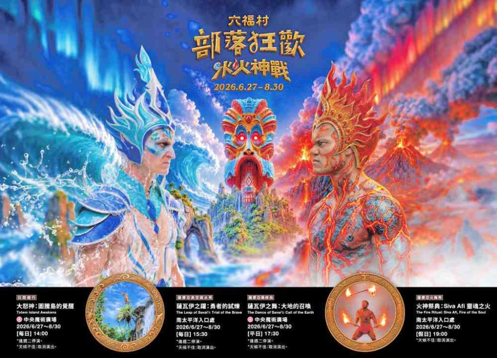六福村《部落狂歡－水火神戰》暑假開戰　「5、8、0」任一碼享450元水樂園、599元主題樂園超值優惠