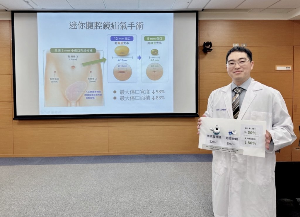 男子罹患右側腹股溝疝氣 迷你微創疝氣手術改善