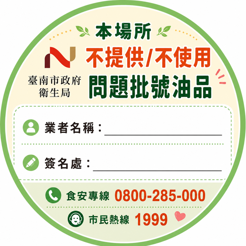 因應中聯油品事件 南市跨局處全面查核 推動食安標章守護食安