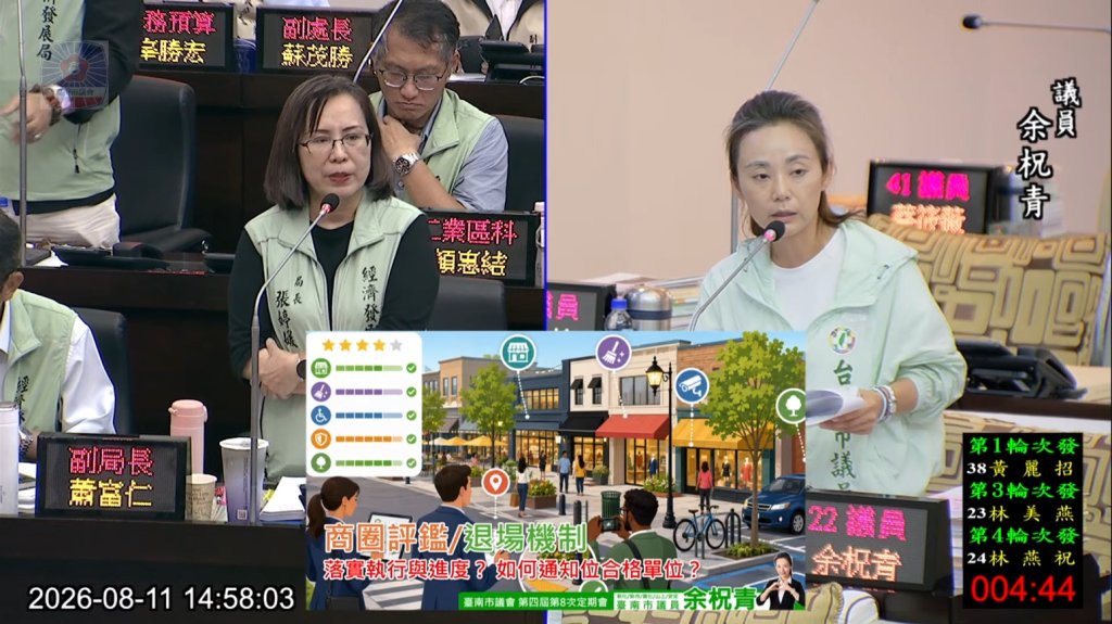 余柷青緊盯新化民生建設 新化分局停車場將試營運、台南市商圈評鑑與新化年貨大街提前布局