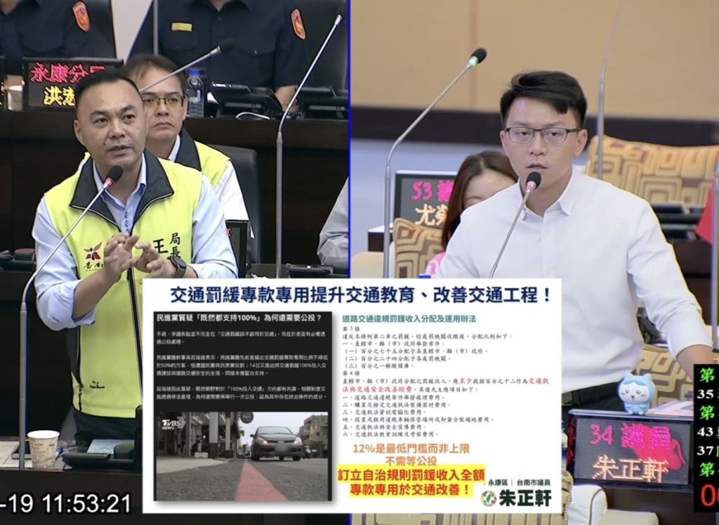 不用等公投！朱正軒籲台南率先將交通罰鍰全數投入道路交通改革與交通教育