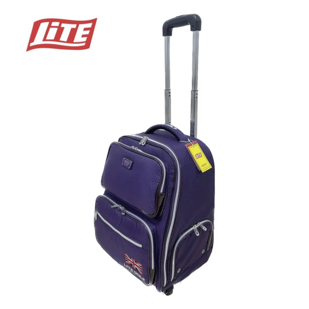 LITE毛絨格英倫拉桿衣物袋(TB-3166-1)紫色