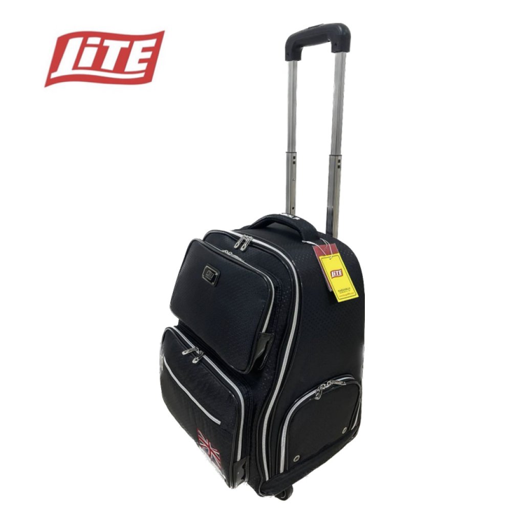 LITE毛絨格英倫拉桿衣物袋(TB-3166-1)黑色