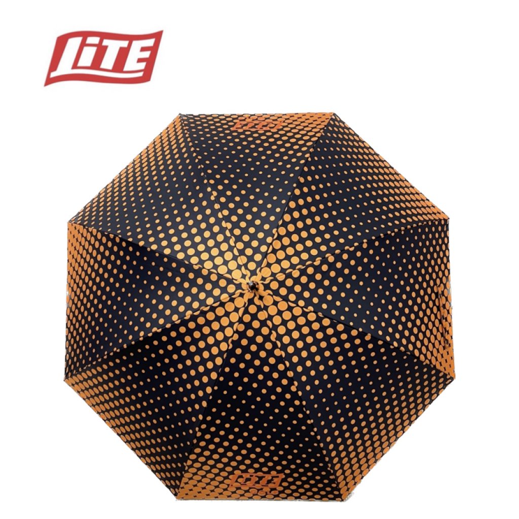 LITE圓點碳纖維超輕傘 (U-12)黑底橘點