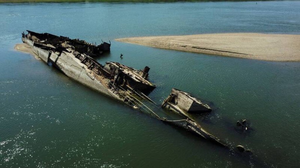 歐洲大旱暴露多瑙河二戰沉船 中國重慶嘉陵江乾涸見底